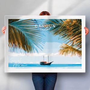 Mexico travel print, Cancun travel print, Cancun print, Mexico poster, Cancun wall art, Special place gift