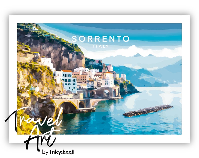 Sorrento Poster , Italy Poster , Italy Print , Sorrento Print , Italy Travel Poster , Special ...