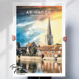 Oxfordshire Travel print , Abingdon print , Oxfordshire wall art ,  Abingdon travel poster , travel print , special place gift