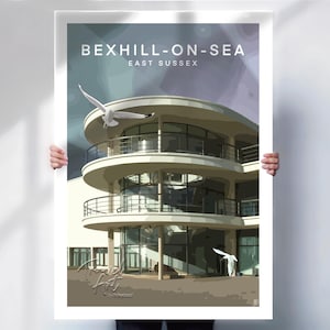 Bexhill-on-Sea, De La Warr Pavilion travel art print - East Sussex Wall Art Poster- Travel prints