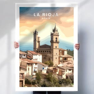 La Rioja travel print , Spain travel poster , Wine region print , Spain travel print , retro travel poster , wine lover gift
