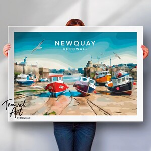 Newquay Print - Cornwall Travel Poster