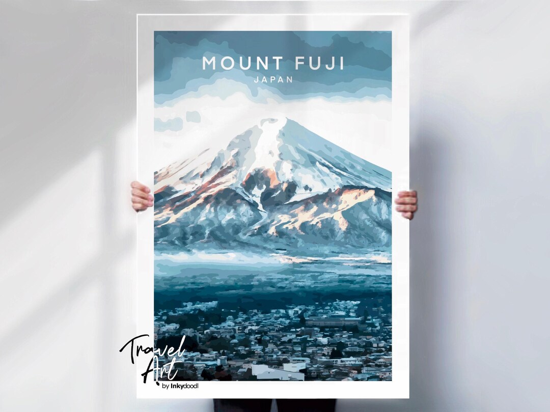 Mount Fuji Travel Poster - Japan Mountain Wall Art - Etsy UK