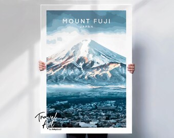 Mount Fuji Travel Poster - Japan Mountain Wall Art