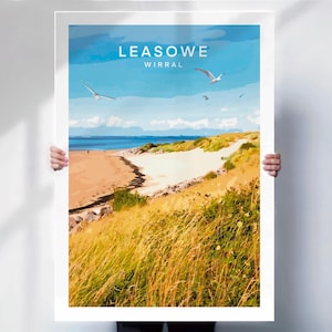 Wirral travel poster , Coastal travel print , Leasowe travel Print , Wirral Poster , Wirral print , Leasowe print, special place gift