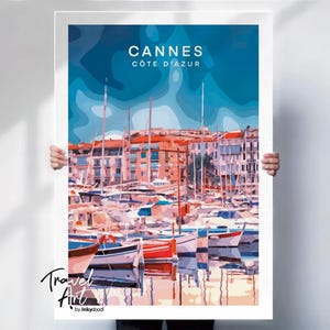Cannes poster , Côte d’Azur , Cannes print , travel art poster , France poster , special place gift