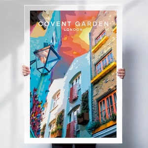 Covent Garden Poster – London Cityscape Wall Art | Urban Travel Print or Canvas