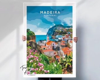 Portugal Poster , Madeira print , Madeira travel Poster , Portugal print , Madeira travel poster , special place gift
