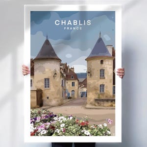 Chablis Art Print - France Travel Poster for Wine Lovers - Travel Prints