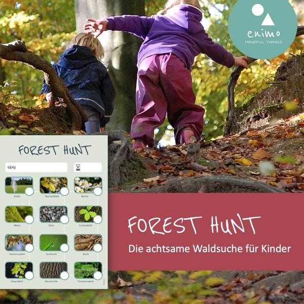 FOREST HUNT - Die achtsame Waldsuche für Kinder, Outdoor-Spiel, allein oder in Gruppen, z.B. für Kindergeburtstag, Freizeit, Ausflüge