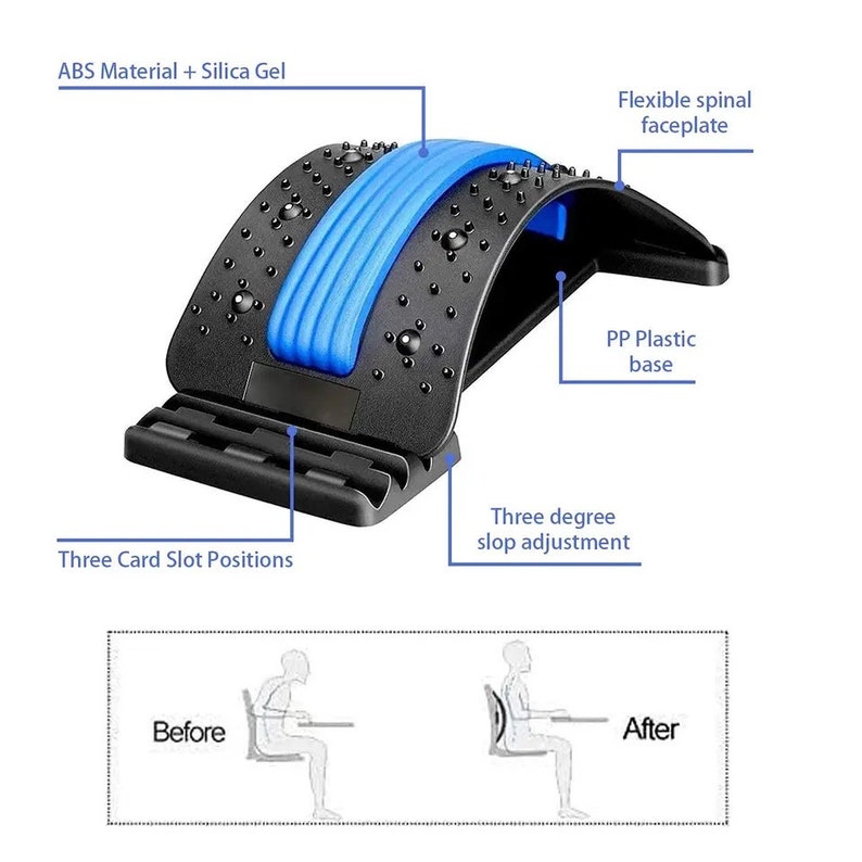 Back Stretcher Magnetotherapy Massage Tools Stretch Fitness image 2