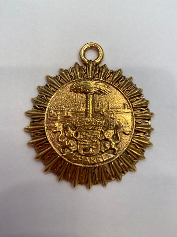 Authentic vintage Chanel coat of arms medallion c… - image 1