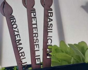 Marqueurs de plantes - étiquette de plante - potager et jardin d'herbes aromatiques - marqueur en bois - étiquettes - amateur de jardin - herbes de cuisine - cadeau pour maman