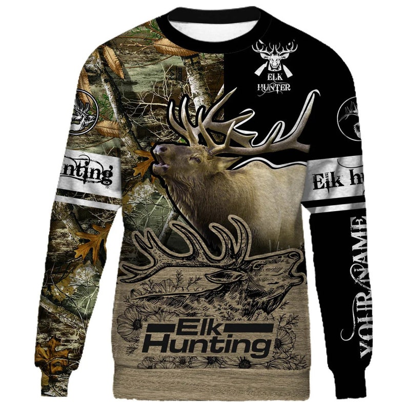 Personalized Elk Hunting Printing Custom Name Elk Hunting Pullover