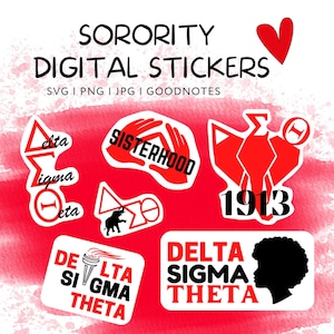 Schwesternschaft digitale Aufkleber | Delta-Sigma-Theta | goodnotes | druckbar | vorgeschnitten | Symbole | svg | pdf | jpg | png
