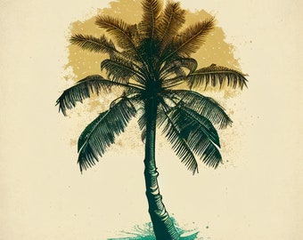 Vintage style palm tree print