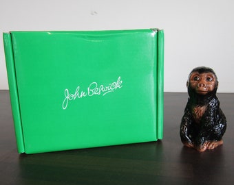 Vintage John Beswick Baby Gorilla Monkey Ceramic Porcelain 4" Hand Painted Figurine in Original Box