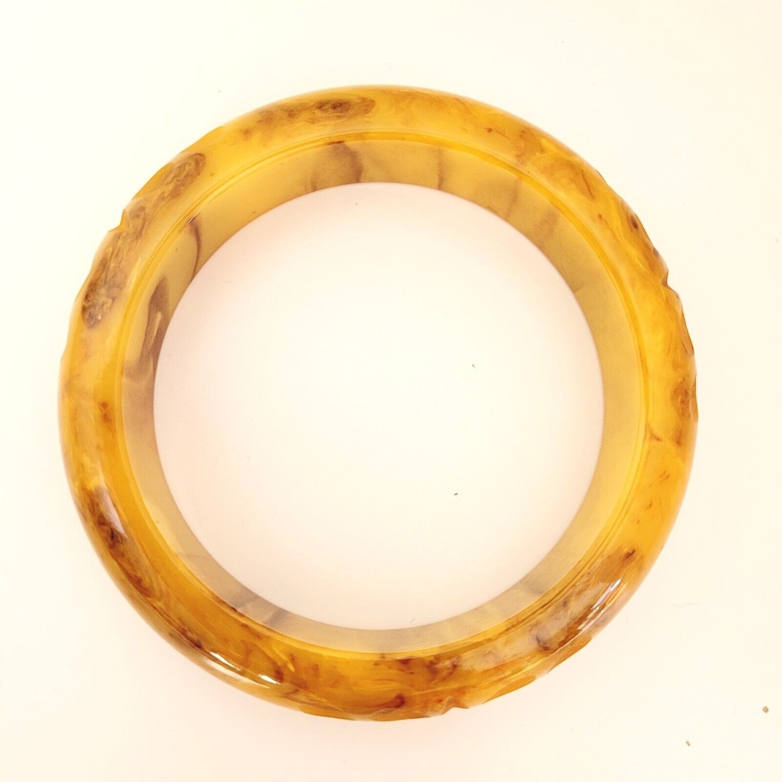 ヴィンテージ 17.3 mm バタースコッチブラウン マーブル