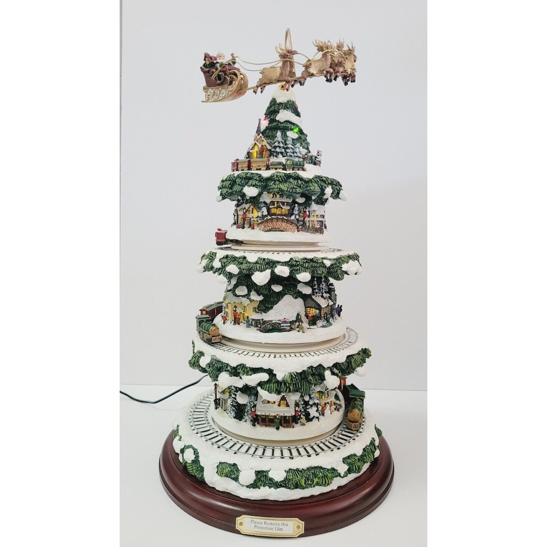 Thomas Kinkade Wonderland Express Christmas Tree Train Santa Etsy
