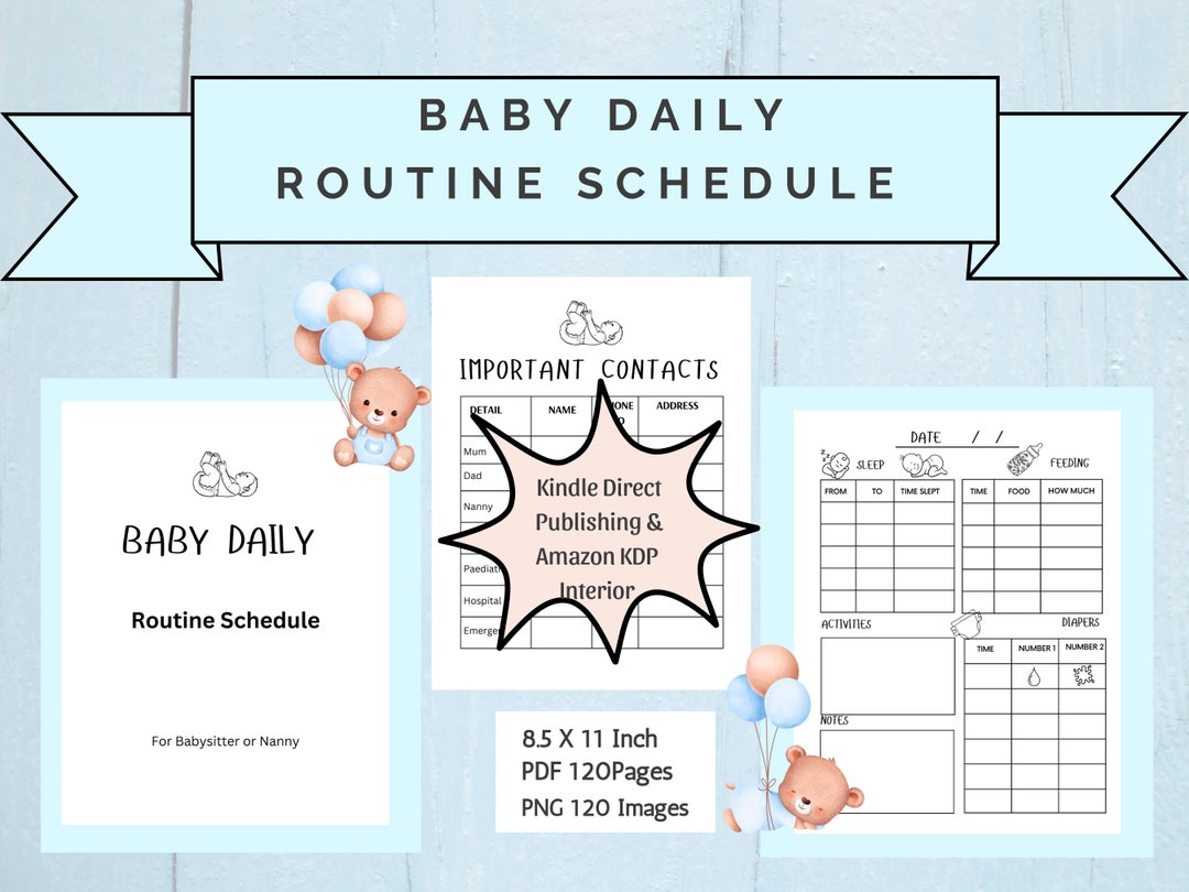 Baby Daily Routine Schedule for Newborns With Key Information Etsy