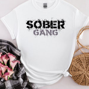 Unisex Softstyle T-Shirt Sober Gang shirt, Sobriety shirt, Recovery Shirt, Sobriety gift, AA gift, AA shirt, 12 step recovery gift, AA Tee