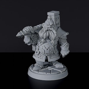 Dwarf Fighter Warrior DnD inspired Fantasy Tabletop RPG Mini Great Miniature Gift Idea for Dungeon and Dragons Fans Painting 3D Resin Figure