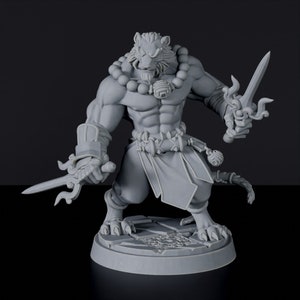 Tigerfolk Monk DnD inspired Fantasy DnD Tabletop RPG Mini Great Miniature Gift Idea for Dungeon and Dragons Fans Painting 3D Resin Figure