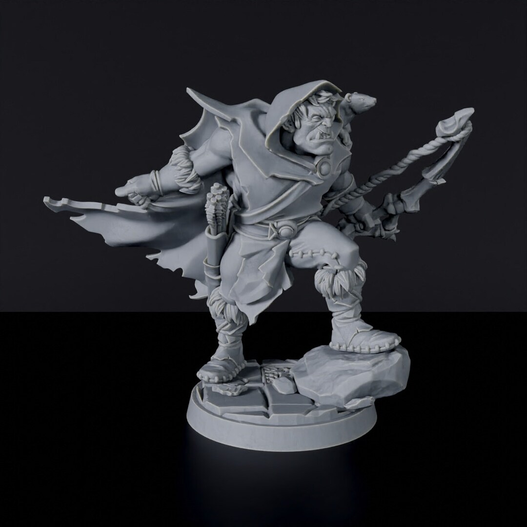 Half-orc Ranger Dnd Inspired Fantasy Dnd Tabletop RPG Mini Great ...