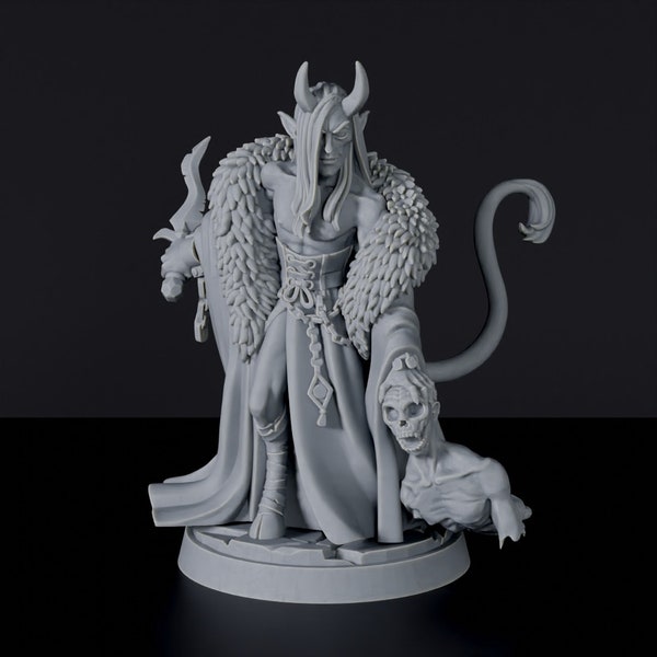 Tiefling Warlock DnD inspired Fantasy DnD Tabletop RPG Mini Great Miniature Gift Idea for Dungeon and Dragons Fans Painting 3D Resin Figure