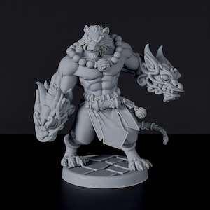 Tigerfolk Monk DnD inspired Fantasy DnD Tabletop RPG Mini Great Miniature Gift Idea for Dungeon and Dragons Fans Painting 3D Resin Figure