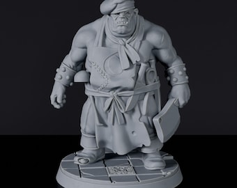 Ogre Cook NPC Monster DnD inspired Fantasy Tabletop RPG Mini Great Miniature Gift Idea for Dungeon and Dragons Fans Painting 3D Resin Figure