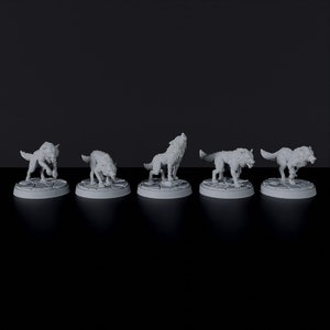 Pack Of Wolfs Monster DnD inspired Fantasy Tabletop RPG Mini Great Miniature Gift Idea for Dungeon and Dragons Fans Painting Resin Figure