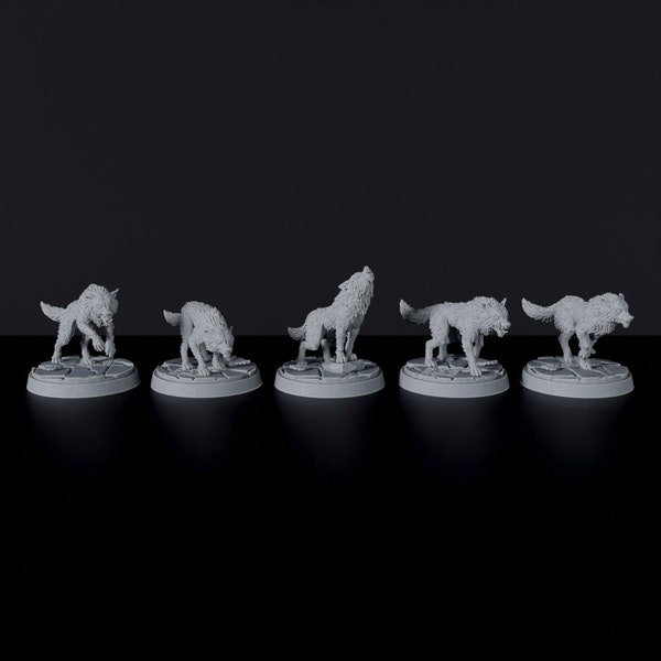 Pack Of Wolfs Monster DnD inspired Fantasy Tabletop RPG Mini Great Miniature Gift Idea for Dungeon and Dragons Fans Painting Resin Figure