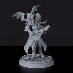 Human Bard Small Dragon DnD inspired Fantasy DnD Tabletop RPG Mini Great Miniature Gift Idea for Dungeon and Dragons Fans Painting Figure