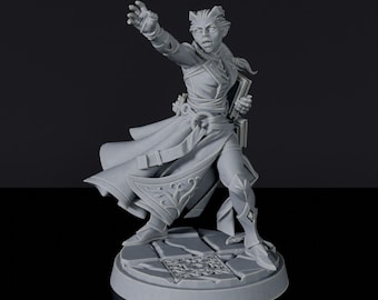 Tiefling Sorcerer Wizard Mage DnD inspired Fantasy DnD Tabletop RPG Mini Great Miniature Gift Idea for Dungeon and Dragons Fans 3D Resin