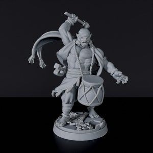 Half-orc Bard DnD inspired Fantasy DnD Tabletop RPG Mini Great Miniature Gift Idea for Dungeon and Dragons Fans Painting 3D Resin Figure