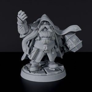 Dwarf Cleric Male DnD inspired Fantasy DnD Tabletop RPG Mini Great Miniature Gift Idea for Dungeon and Dragons Fans Painting 3D Resin Figure