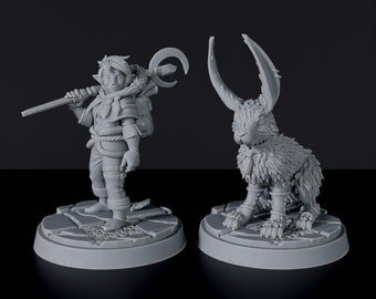 Gnome Druid with Rabbit DnD inspired Fantasy DnD Tabletop RPG Mini Great Miniature Gift Idea for Dungeon and Dragons Fans Painting Figure