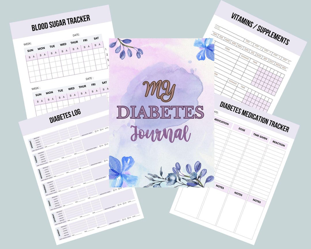 Printable Diabetic Care Planner.instant Download.blood Sugar Tracker ...
