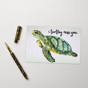 Cartolina "Mi manchi come una tartaruga" (4x6)