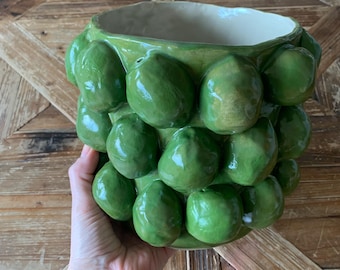 Handmade Ceramic Lime Vase - Sculptural Fruit Pottery - Decorative Planter - Unique Home Decor