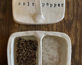 Handmade Ceramic Salt and Pepper Pinch Pot with Lid: Swiss Kitchenware