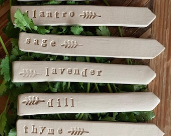 Pottery Herb Planter Stakes Gardening Garden Planting - Personalised