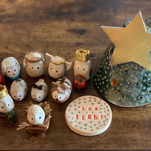 Pottery Nativity Set Christmas display Holiday Decoration