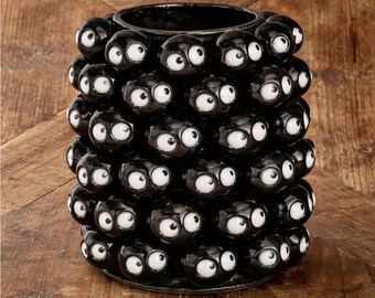 Playful Ceramic "Eyes" Vase – Quirky Handmade Pottery, Modern Art Home Decor