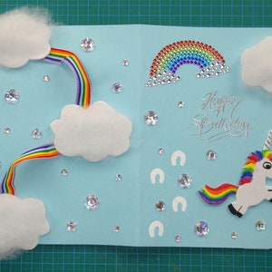 Birthday Card "Rainbow Unicorn" - Instruction&Pattern