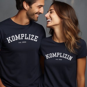 Partner T-shirt Komplize, T-shirt unisexe, Paar Shirt, Hochzeitstag Geschenk, Verlobung, Hochzeit Paar Geschenk, Partnerlook
