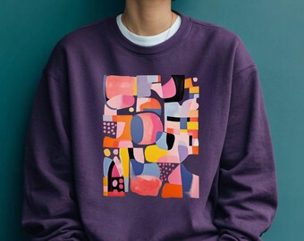 Sweatshirt Abstract, Unisex Sweater Wearable Art, Gift for Art Lovers