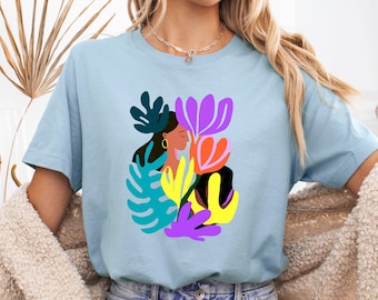 T-Shirt Boho Art Print Matisse Style, Creative Gift