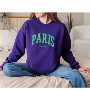 Sweatshirt Paris, Damen Pullover für Paris-Liebhaberinnen Purple